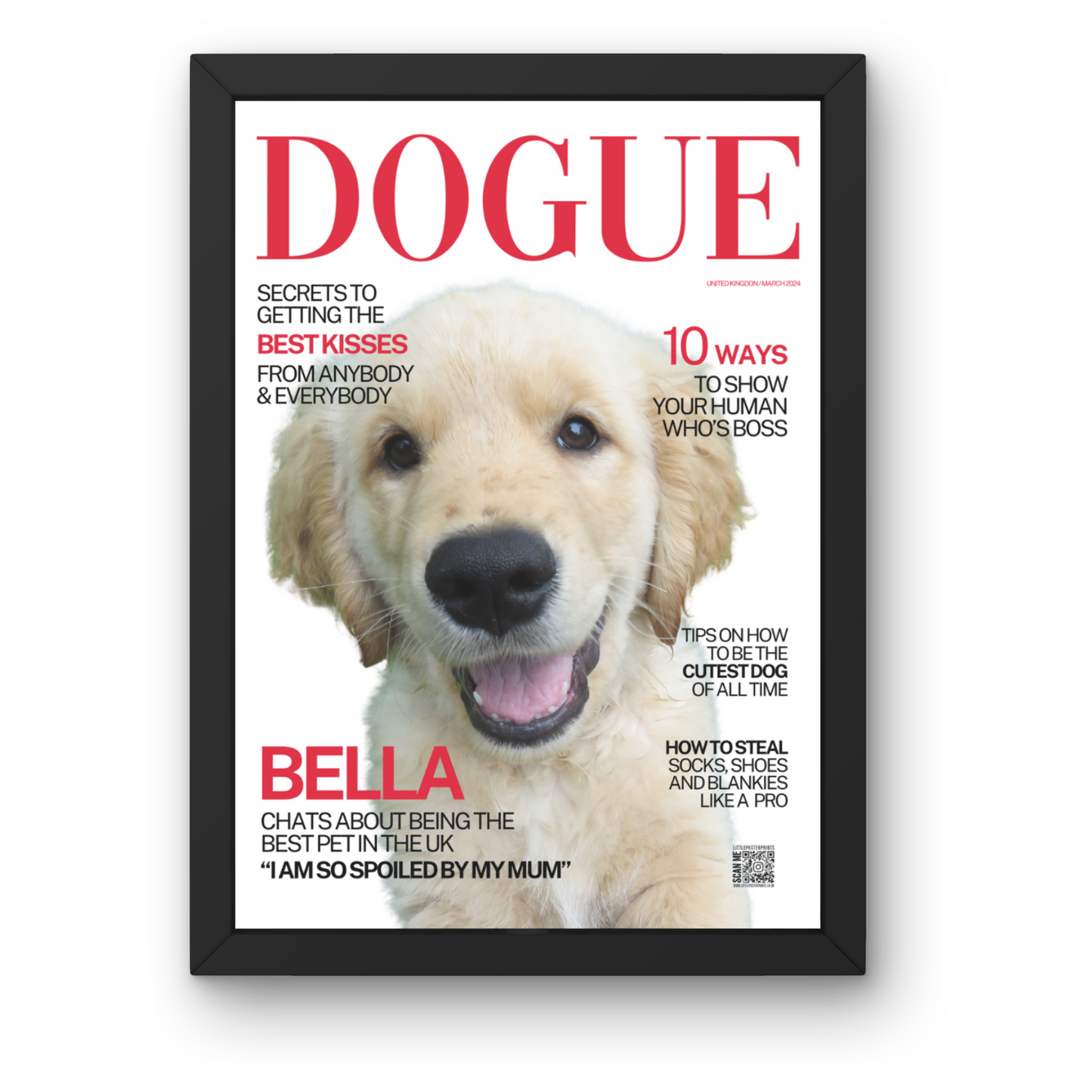 Personalised Dog Magazine Cover Print
